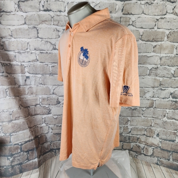 Travis Mathew Brogrammer Polo Shirt Pima Cotton Autumn Sunset Heather Size XL - Picture 15 of 16